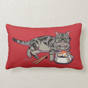Hipster Kitty Lumbar Cushion