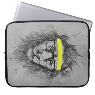 Hipster lion laptop sleeve