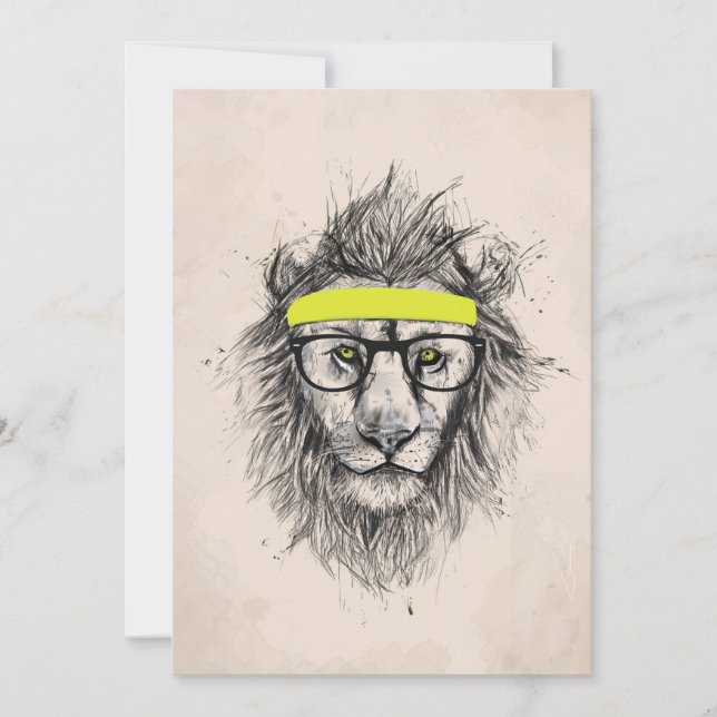 Hipster lion (light background) (Front)