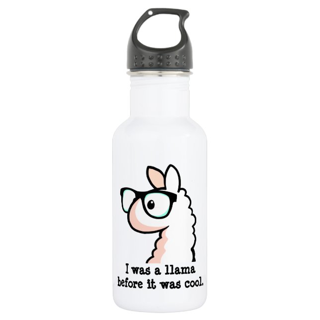Hipster Llama 532 Ml Water Bottle (Front)