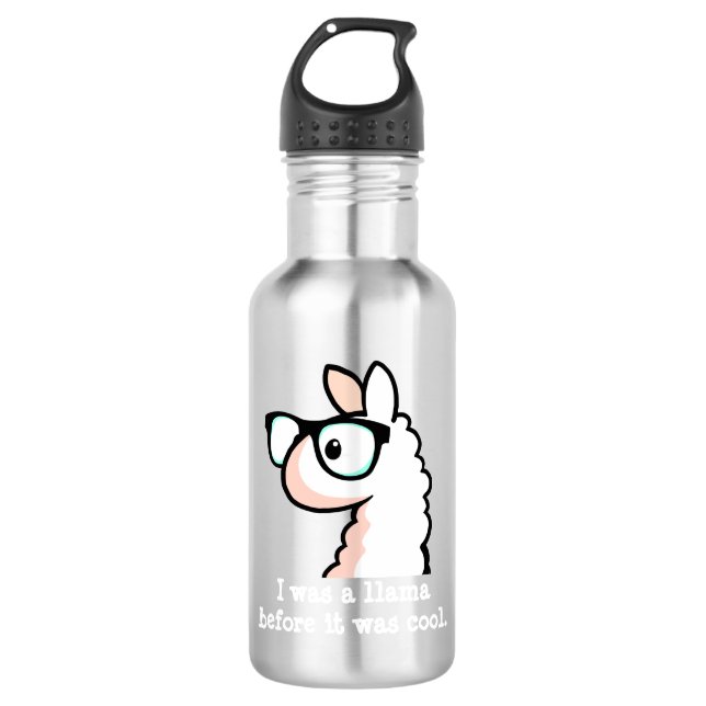 Hipster Llama 710 Ml Water Bottle (Front)
