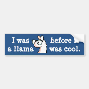 Hipster Llama Bumper Sticker