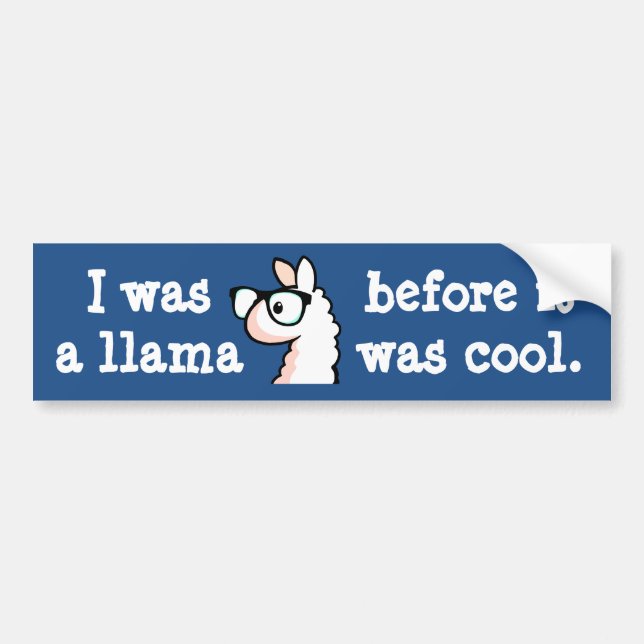 Hipster Llama Bumper Sticker (Front)