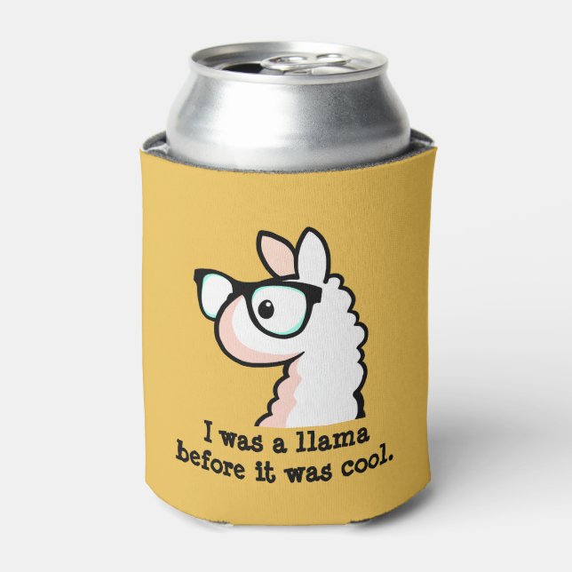 Hipster Llama Can Cooler (Can Front)