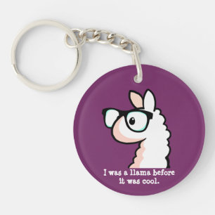 Hipster Llama Key Ring