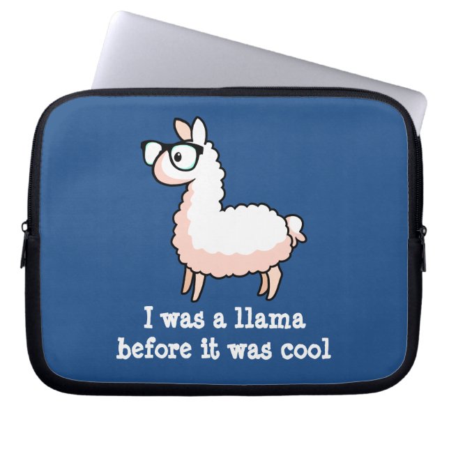 Hipster Llama Laptop Sleeve (Front)