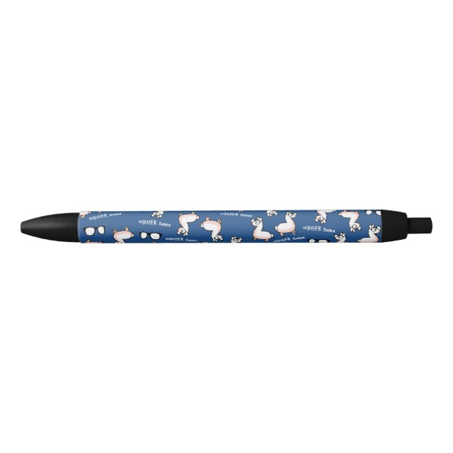 Hipster Llama Madness Black Ink Pen (Front)