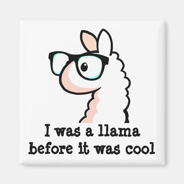 Hipster Llama Magnet (Front)