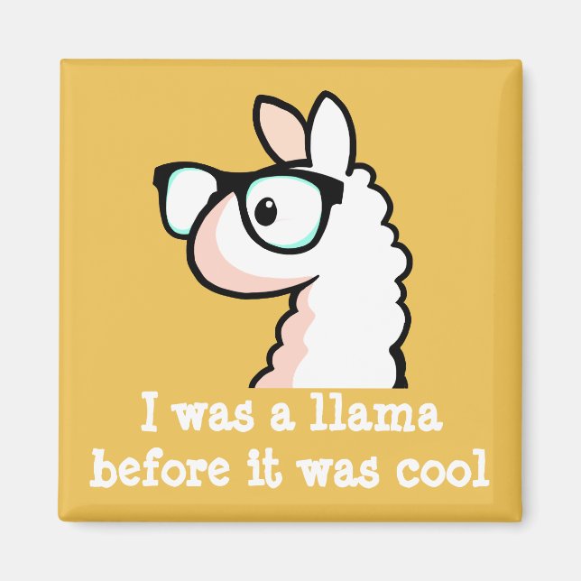 Hipster Llama Magnet (Front)