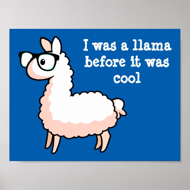 Hipster Llama Poster (Front)