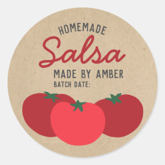 Hipster Modern Homemade Salsa Tomato Canning Label