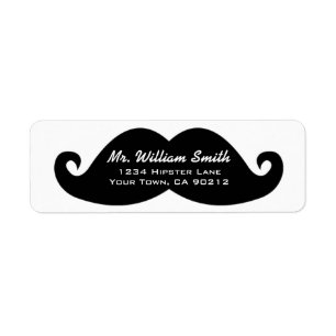 Hipster Moustache Custom Address Label Return Address Label