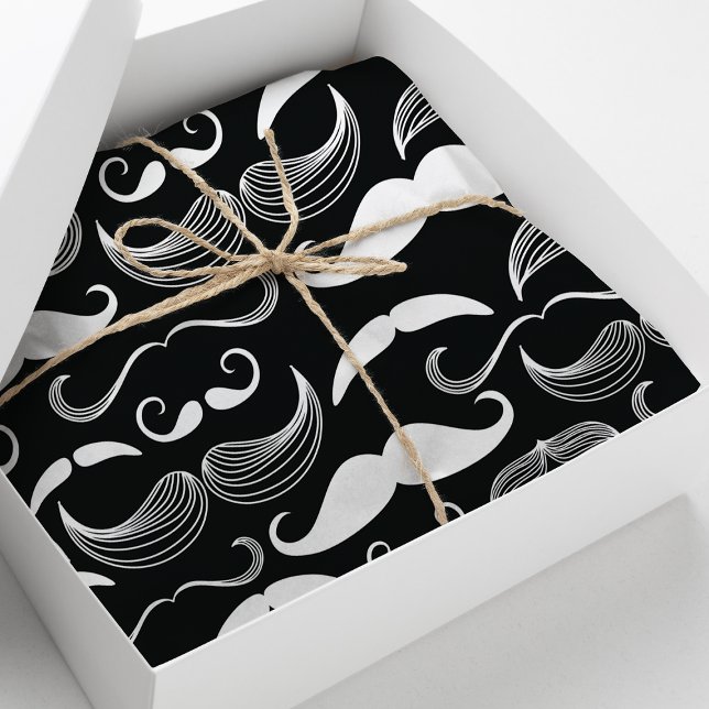 Hipster Moustache Pattern Tissue Paper (Creator Uploaded)