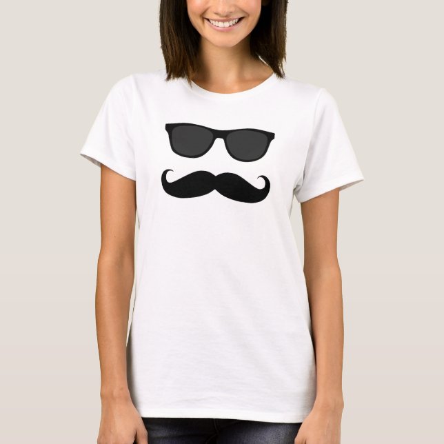 Hipster Moustache Sunglasses T-Shirt (Front)