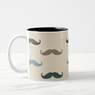Hipster Moustaches Two-Tone Coffee Mug
