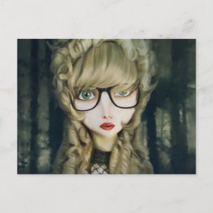 Hipster nerd postcard