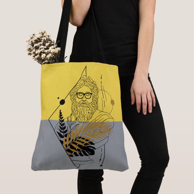Hipster Olympic God Colorblock Tote Bag (Close Up)
