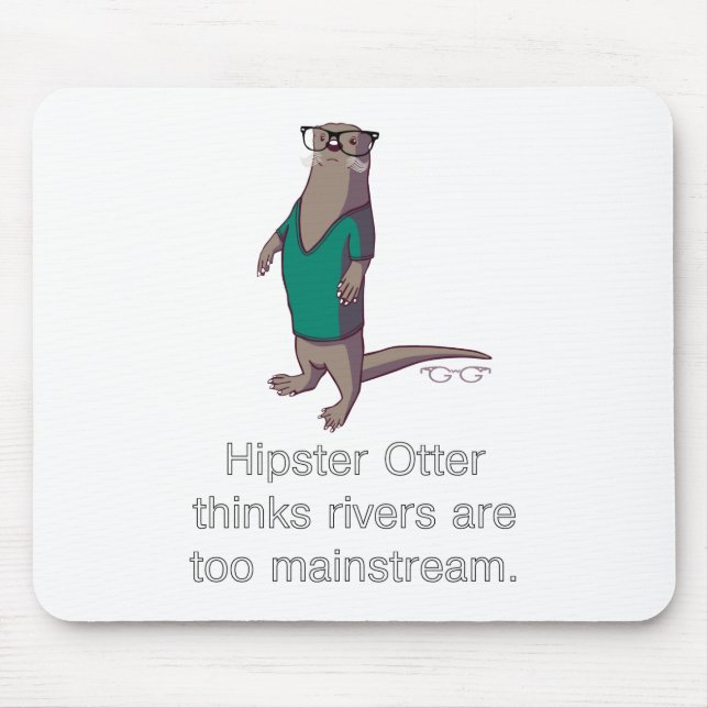 Hipster Otter Mousepad (Front)