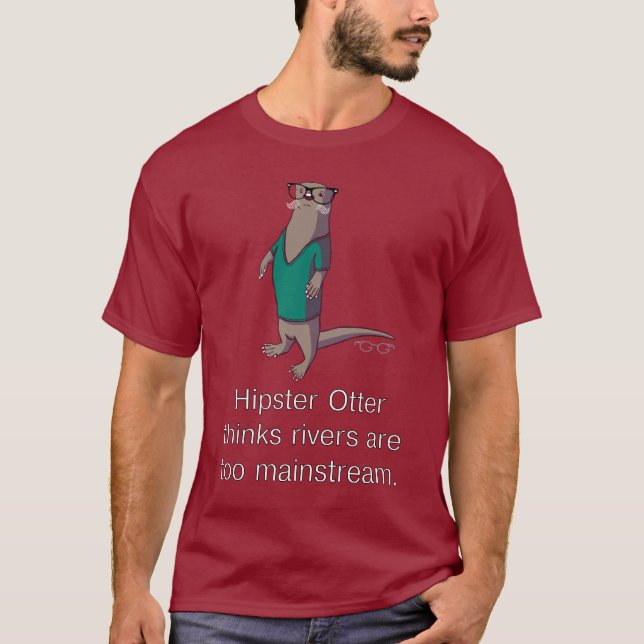 Hipster Otter T-Shirt (Front)
