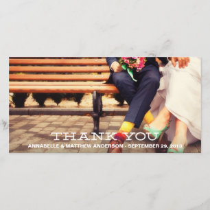 HIPSTER OVERLAY   WEDDING THANK YOU PHOTO CARD