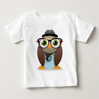 Hipster Owl small print Baby T-Shirt