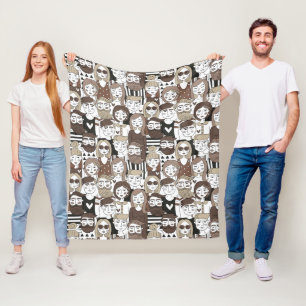 Hipster Pattern fleece blanket