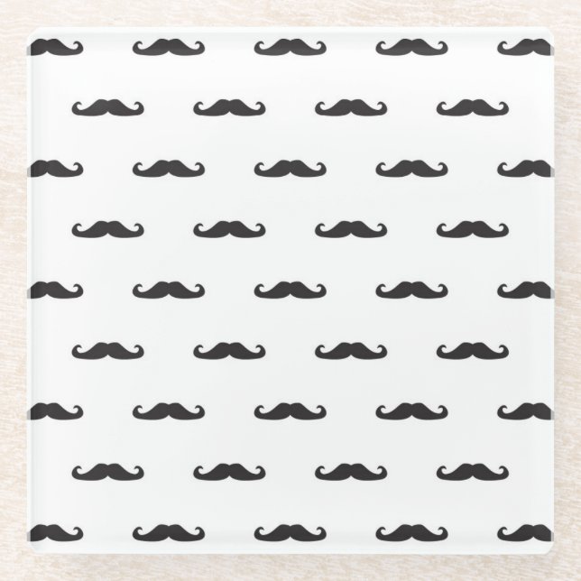 Hipster pattern glass coaster (Front)