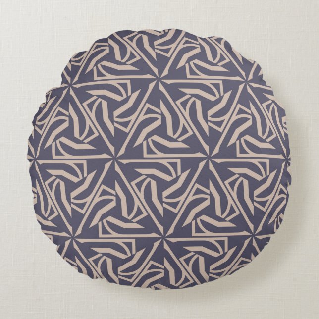 Hipster pattern with polygonal elements. Triangles Round Cushion (Front)