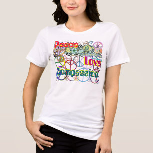 Hipster Peace Signs Tri-Blend Shirt