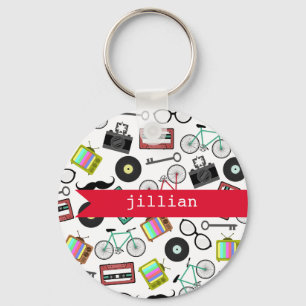 Hipster Personalised Keychain