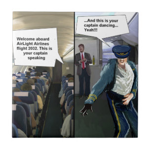 Hipster Pilot Funny Ceramic Tile