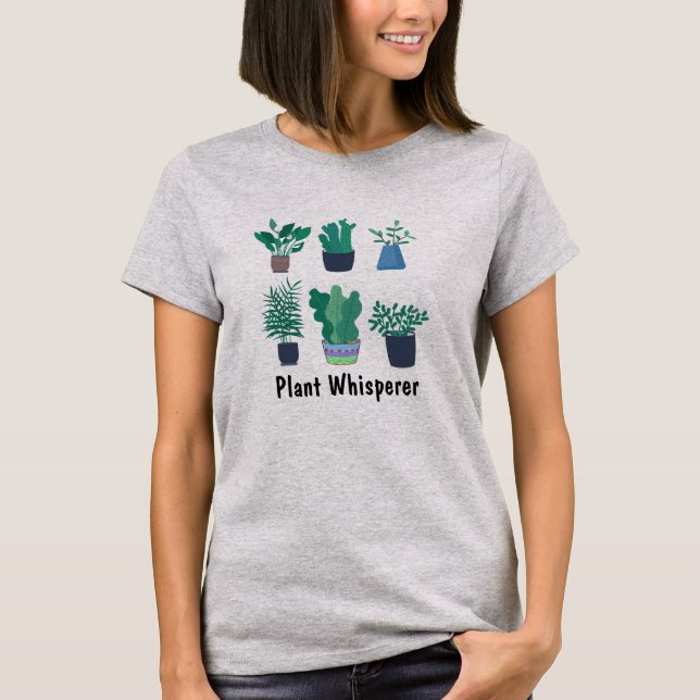 Hipster Plant Whisperer Floral Tee T-shirt design (Front)