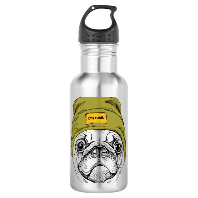 Hipster Pug | It's Cool 710 Ml Water Bottle (Front)