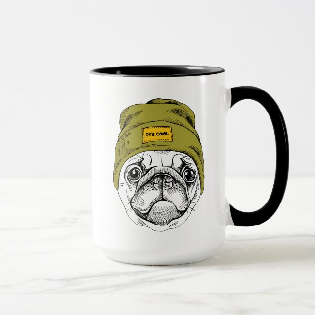 Hipster Pug | It's Cool Mug (Right)