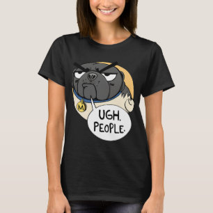 Hipster Pug Spirit Animal Headphones On No Talking T-Shirt