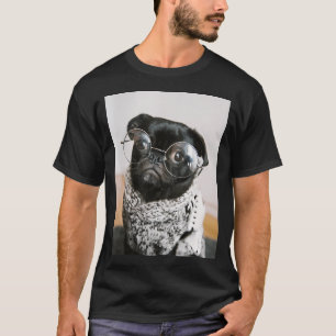 Hipster Pug wearing glasses T-Shirt