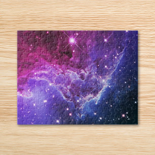 Hipster Purple Ombre Monkey Head Nebula Jigsaw Puzzle