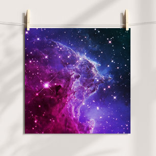Hipster Purple Ombre Monkey Head Nebula Poster
