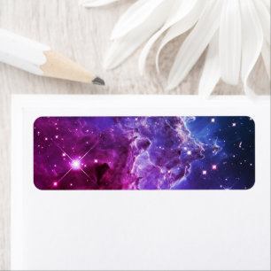 Hipster Purple Ombre Monkey Head Nebula Return Address Label