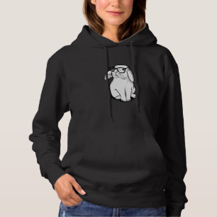 Hipster Rabbit Funny Bunny With Glasses Cute Anima Hoodie