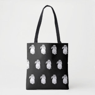 Hipster Rabbit Funny Bunny With Glasses Cute Anima Tote Bag