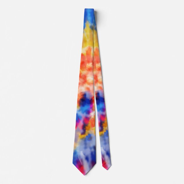 *~* Hipster Rainbow Retro Psychodelic Tie Dye tie (Front)