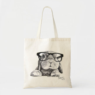 Hipster Rambo Bunny Tote Bag