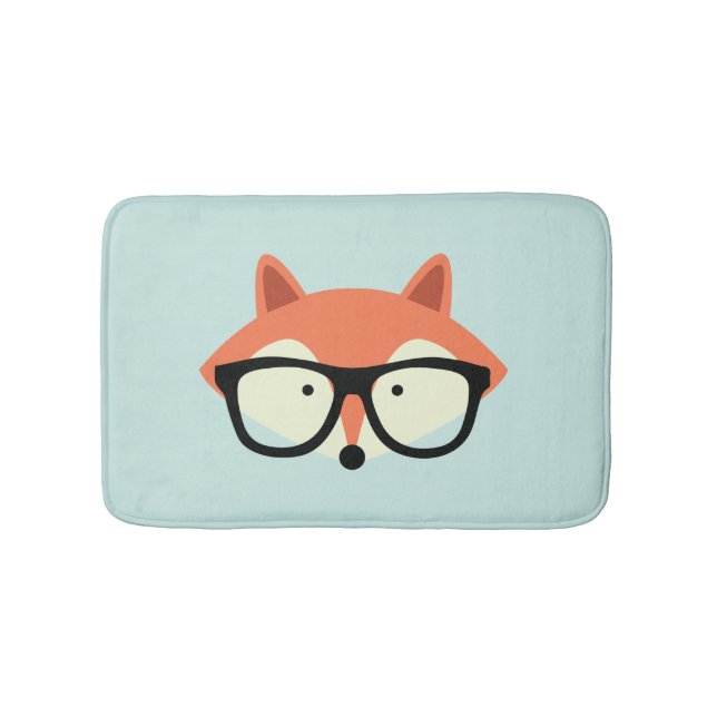 Hipster Red Fox Bath Mat (Front)