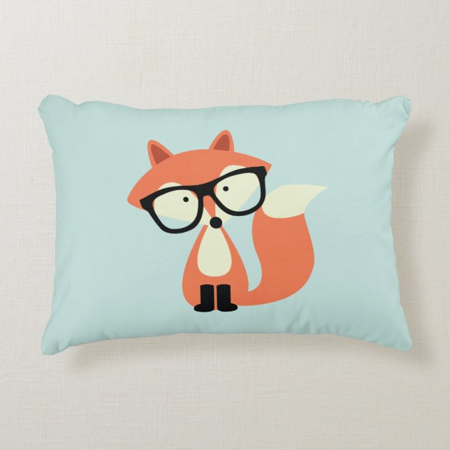 Hipster Red Fox Decorative Cushion (Front)