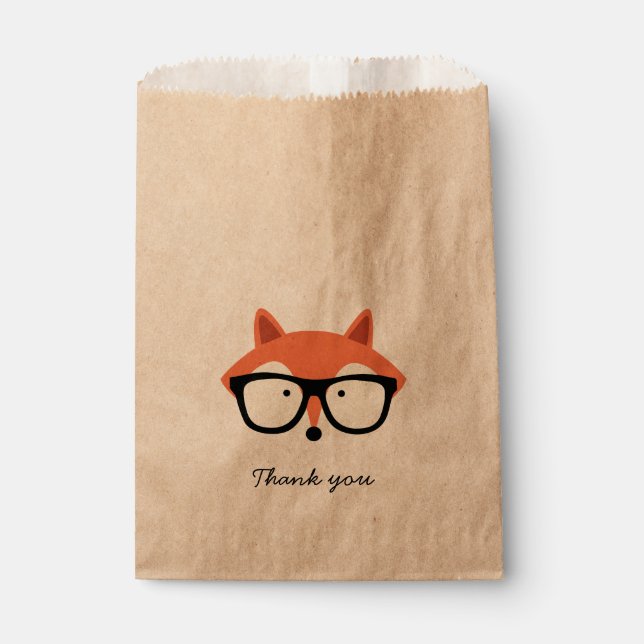 Hipster Red Fox Favour Bag (Front)