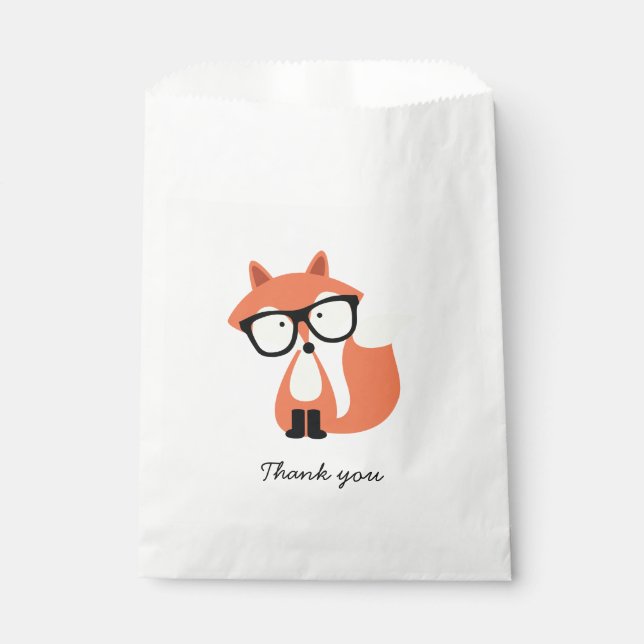 Hipster Red Fox Favour Bag (Front)