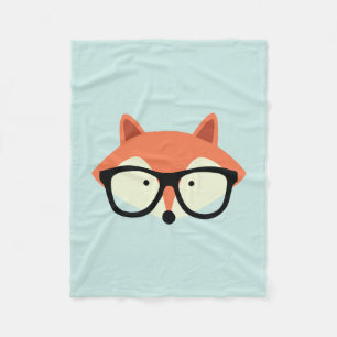 Hipster Red Fox Fleece Blanket