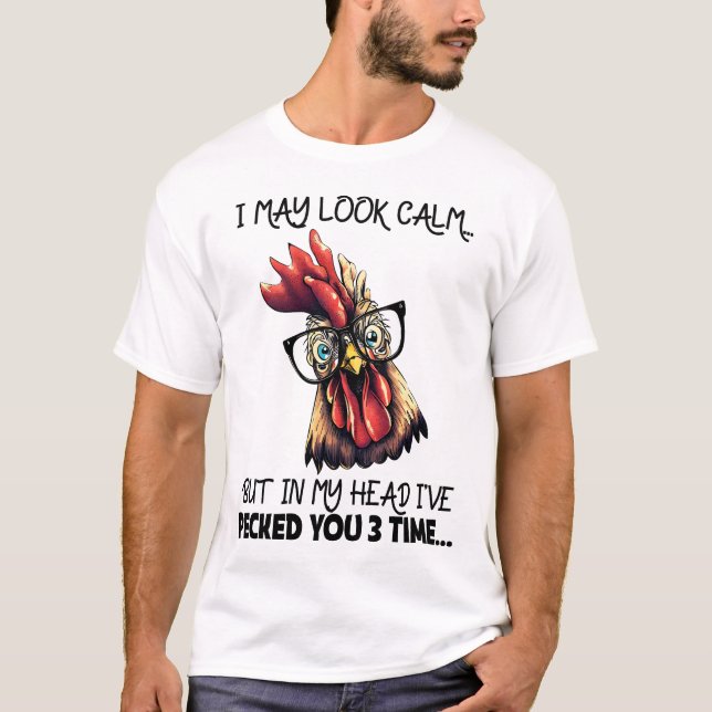 Hipster Rooster Funny Saying T-Shirt (Front)
