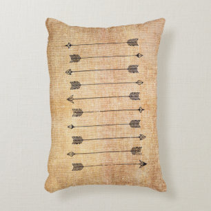 Hipster rustic linen arrows decorative cushion